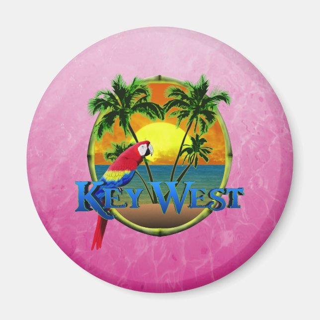 Pink Key West Sunset Magnet (Front)