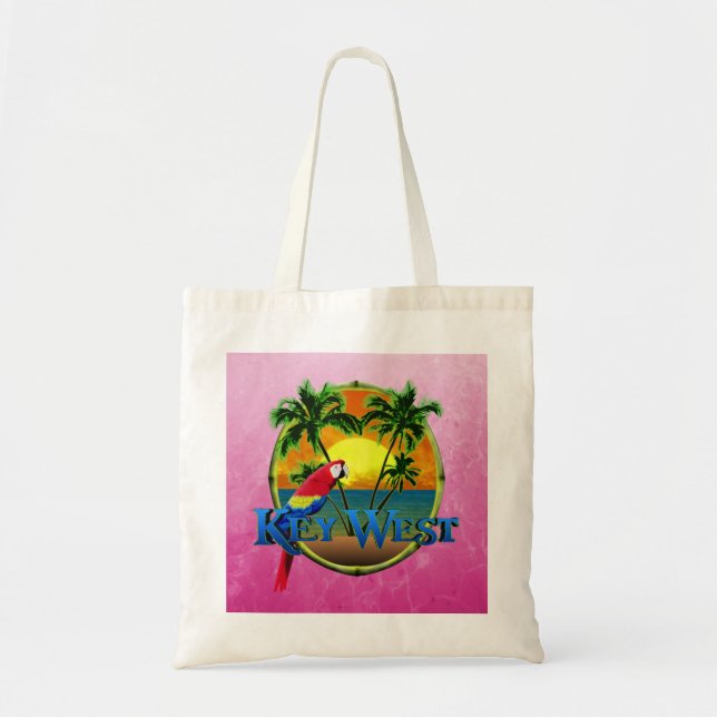 Pink Key West Sunset Tote Bag (Front)