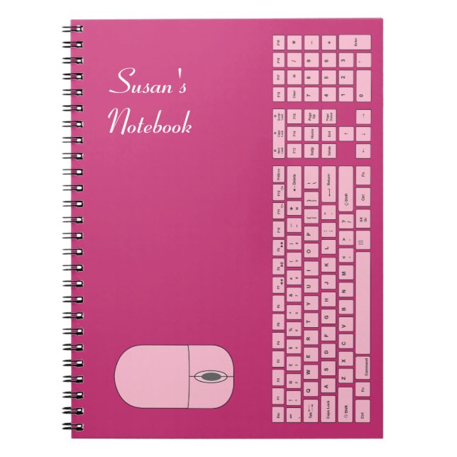 Pink Keyboard and Mouse Notebook (Front)