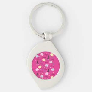 Pink Keychain Inner Strength Lotus Pattern