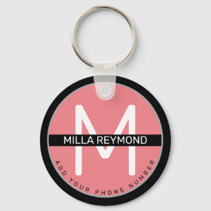 pink keychain with name