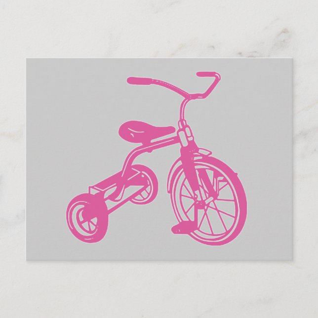 Pink Kid’s Tricycle Postcard (Front)