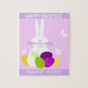 Pink Kids Happy Easter Jigsaw Puzzle