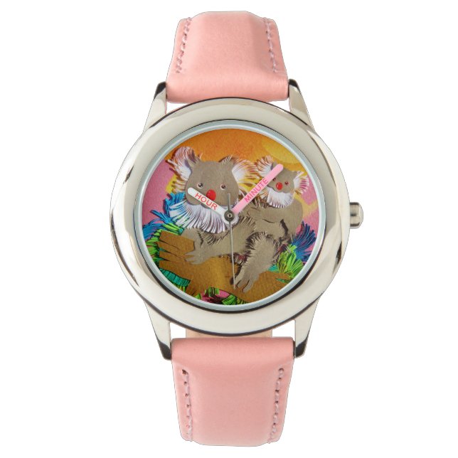 Pink  Kids Koala Bear Watch (Front)