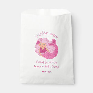 Pink Kids Mermaid Birthday Party Favour Bags