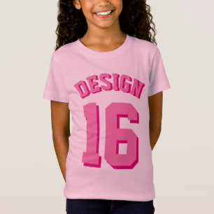 Pink Kids   Sports Jersey T-Shirt