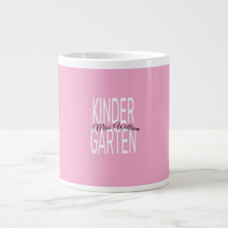 Pink Kindergarten Miss William Custom Teacher Fabr Large Coffee Mug
