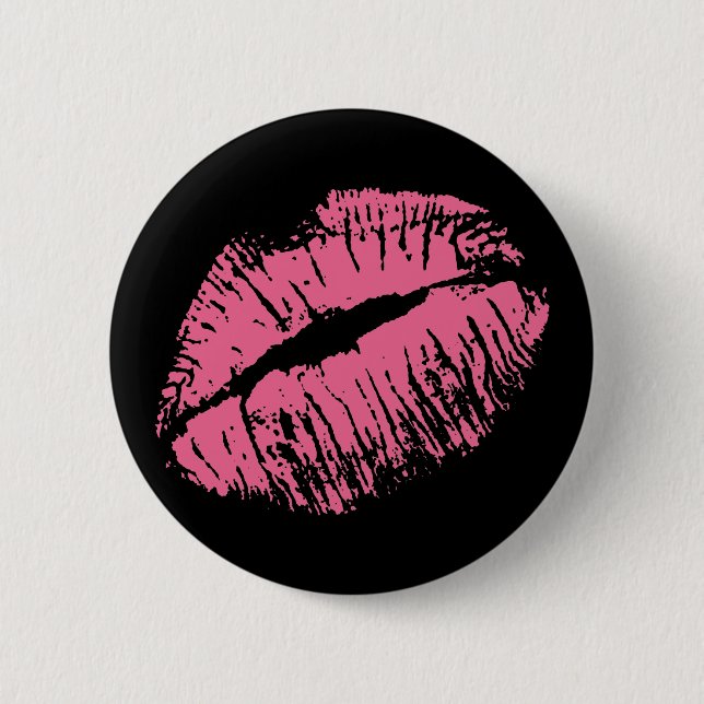 Pink Kiss 6 Cm Round Badge (Front)