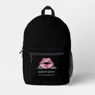 Pink Kiss Makeup Artist Professional Printed Backpack