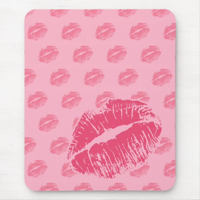 Pink Kiss Mouse Mat (Front)