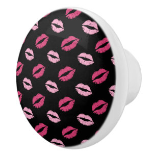 Pink Kisses Ceramic Knob