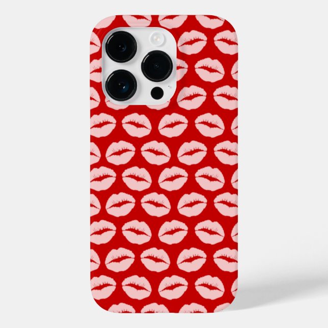 Pink Kissy Lips Case-Mate iPhone Case (Back)