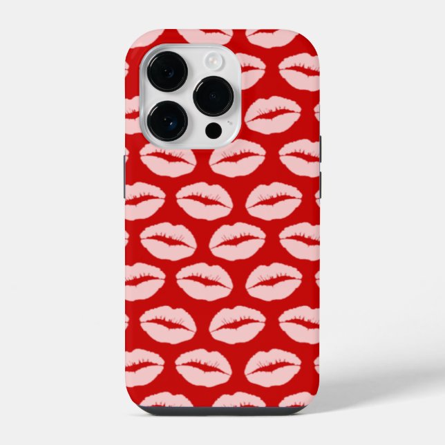 Pink Kissy Lips iPhone Case (Back)