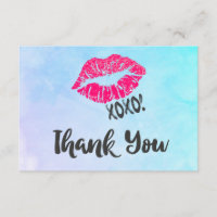 Pink Kissy Lips with xoxo! Thank You