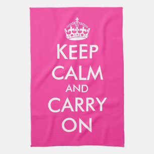 Pink kitchen towel   Keep calm and carry on