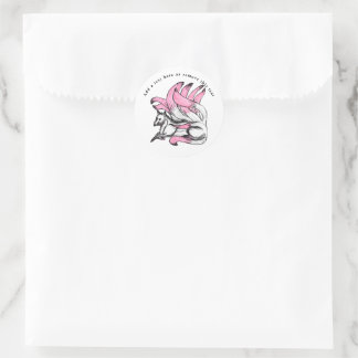 Pink Kitsune Japanese Fox  Classic Round Sticker