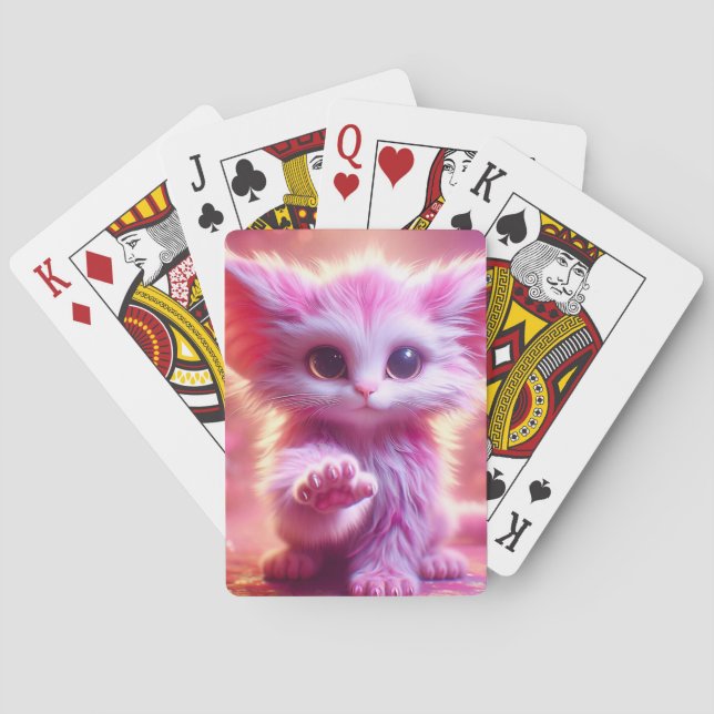 Pink Kitten Playing Cards (Back)