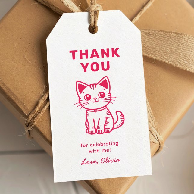 Pink kitten thank you gift tags (Creator Uploaded)