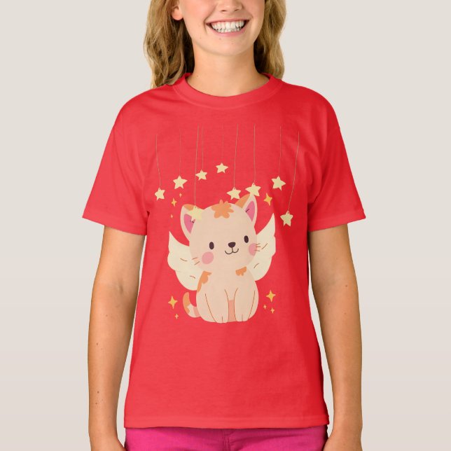 “Pink Kitty – Adorable Cat Tee” T-Shirt (Front)