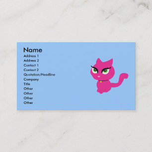 Pink Kitty Cat Business Cards