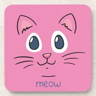 Pink Kitty Cat Coaster