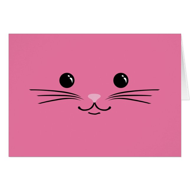 Pink Kitty Cat Cute Animal Face Design (Front Horizontal)