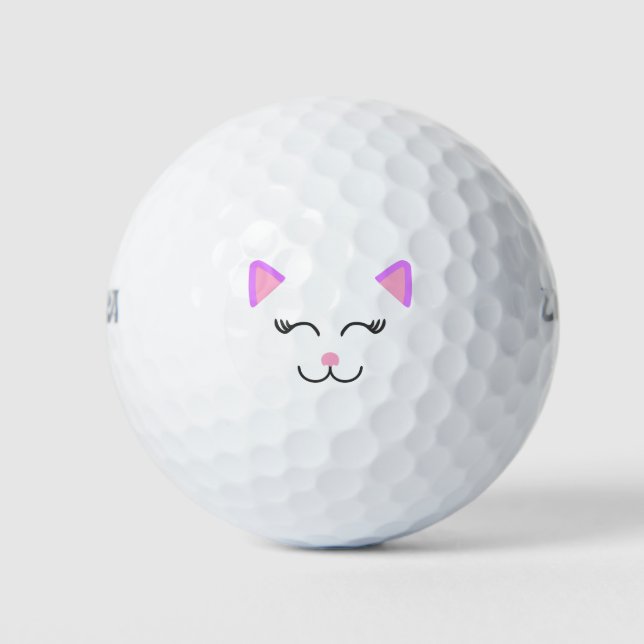 Pink kitty cat golf balls (Front)