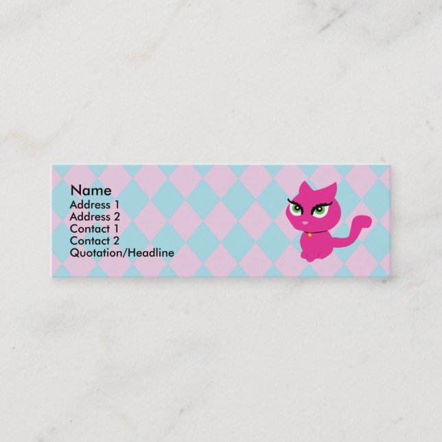 Pink Kitty Cat Profile Cards (Front)