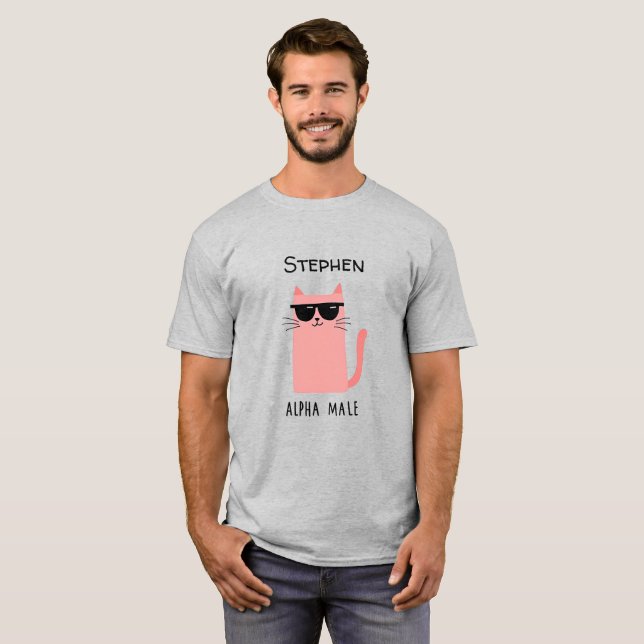 Pink Kitty With Sunglasses T-Shirt (Front Full)