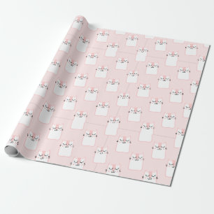 Pink Kitty Wrapping Paper