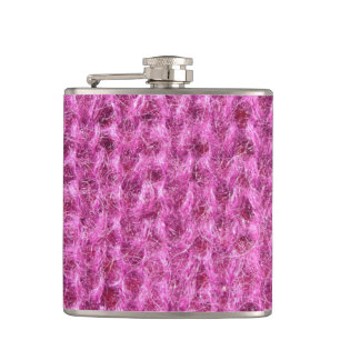 Pink Knitted Fabric Hip Flask