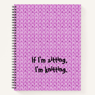 Pink Knitted Texture Spiral Notebook
