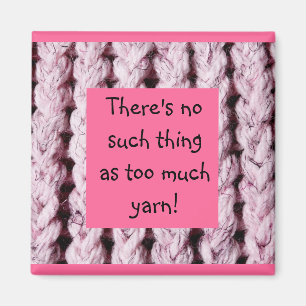Pink Knitting Theme Fridge Magnet