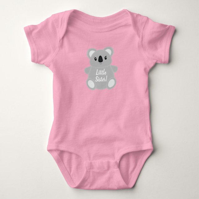 Pink Koala Bear Baby Shower Bodysuit (Front)