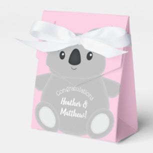 Pink Koala Bear Baby Shower Favour Box