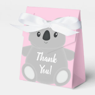 Pink Koala Bear Baby Shower Favour Box