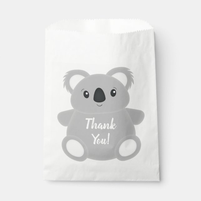 Pink Koala Bear Birthday Party Favour Bags (Front)