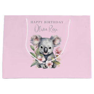 Pink Koala Girls Birthday Gift Bag