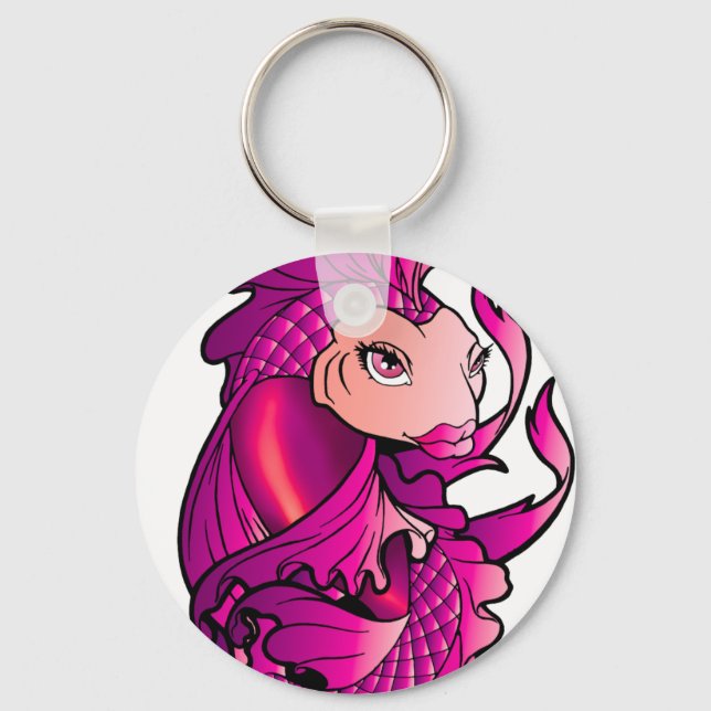 Pink koi key ring (Front)