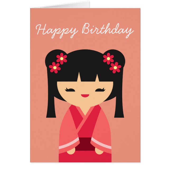 Pink Kokeshi Japanese dolls (Front)