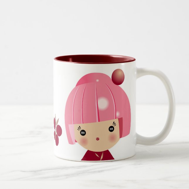 Pink Kokeshi Triplet Mug (Right)