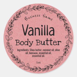 Pink Kraft Paper Homemade Product Labels