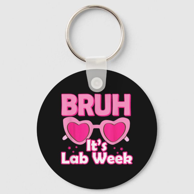 Pink Lab Week 2024 Medical Lab Science Lab Tech Te Key Ring (Front)