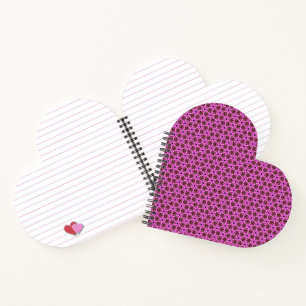 Pink Labyrinth Heart Shaped Notebook