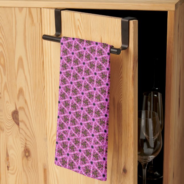 Pink Labyrinth Tea Towel (Thirds Fold)