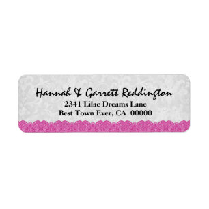 Pink Lace Address Label V005