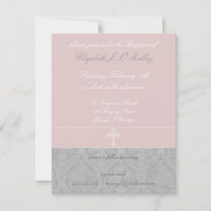 Pink Lace Baptism Invitations