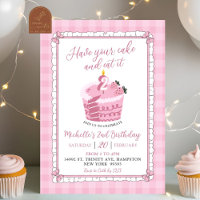 Pink Lace Bow Eat Your Cake And Eat It Birthday