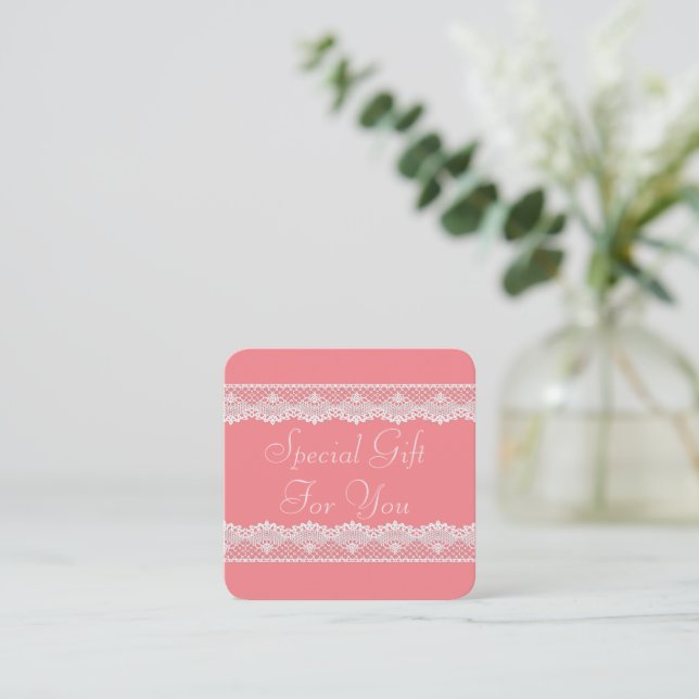 Pink Lace Gift Card (Standing Front)