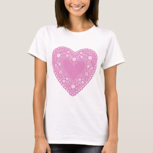 Pink Lace Heart T-Shirt